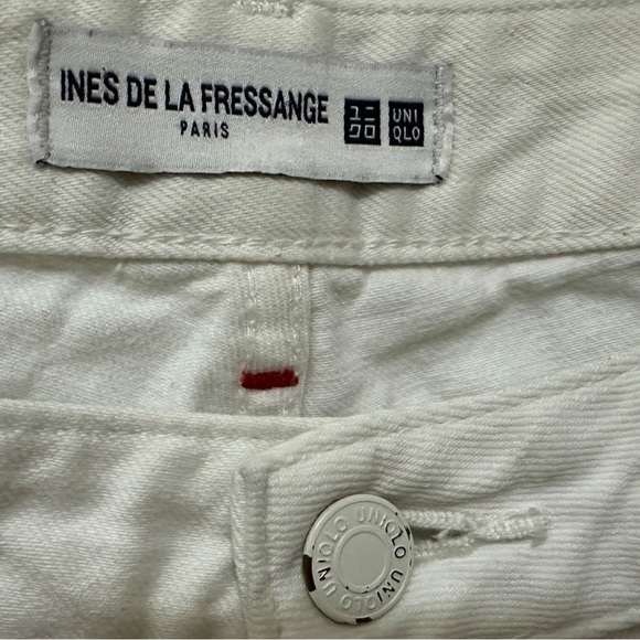 125 UNIQLO | EUC Japanese Women's White Straight Leg Jeans (size 28) - Picture 4 of 11